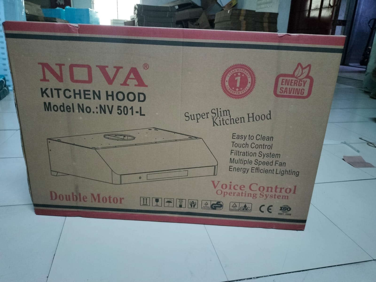 NOVA Kitchen Hood NV-501-L | Double Motor | Slim Design | Voice Control