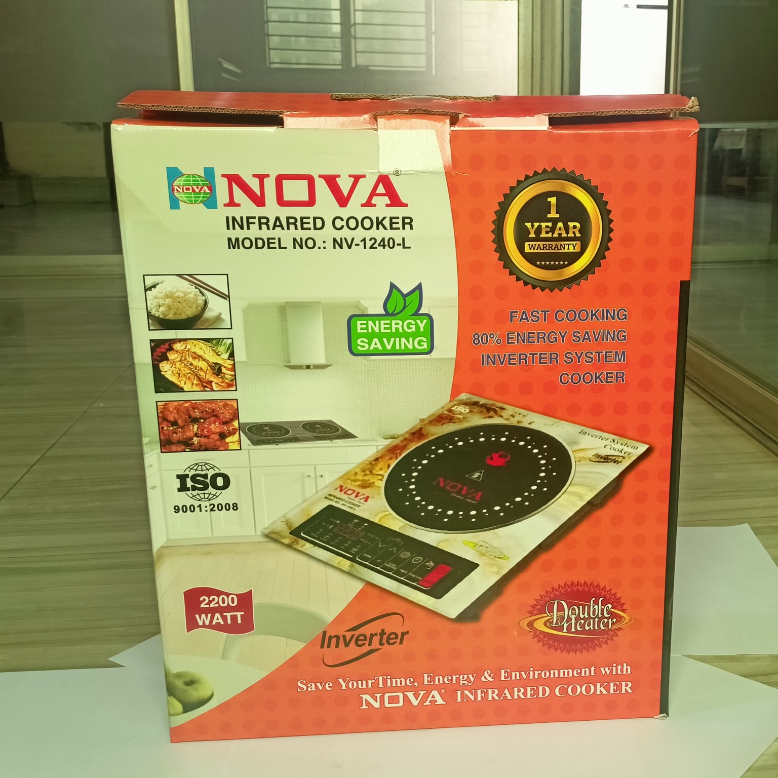 NOVA Infrared Cooker | NV-1240-L |2200W Double Heater  | Inverter Friendly | Touch & Knob Control