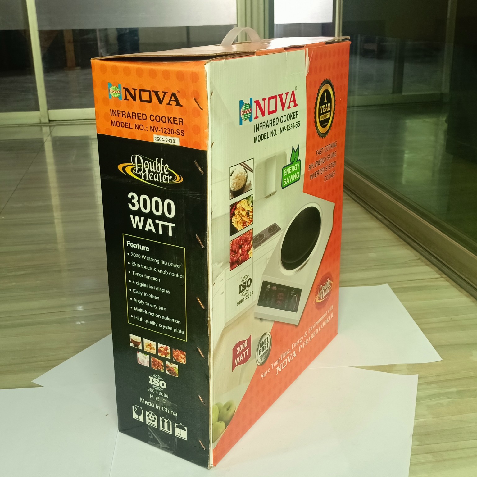 NOVA Infrared Cooker | NV-1230-SS | 3000W Double Heater |  Inverter Friendly | Touch & Knob Control