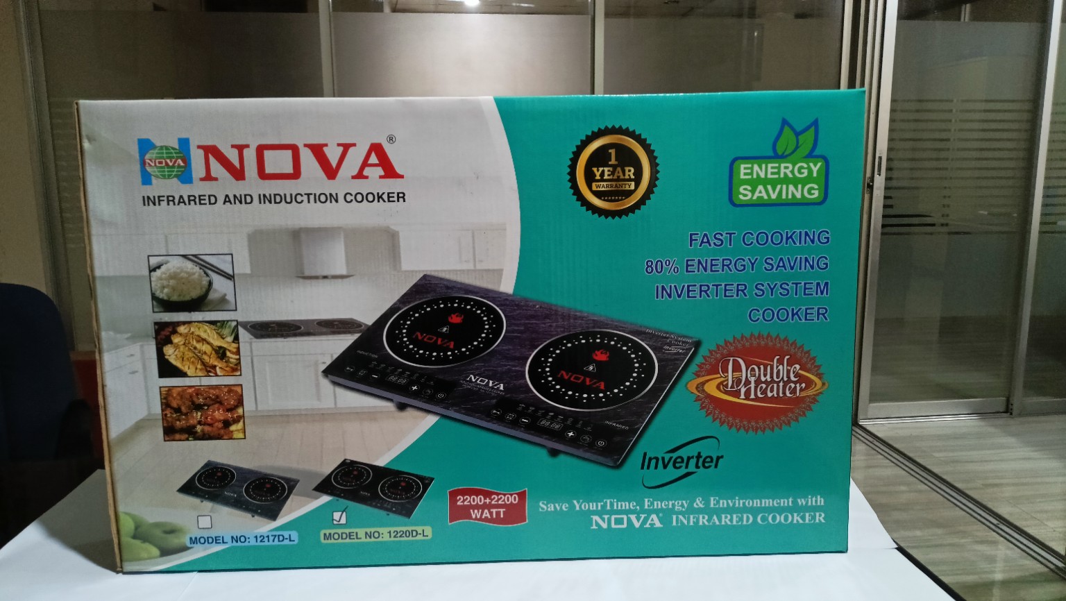 NOVA Infrared + Induction Cooker 4400W Double Burner | NV-1217D-L | Inverter System | Dual Cooker