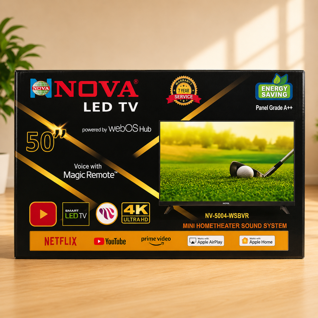 NOVA 50” 4K Smart WebOS TV NV-5004-WSBVR | Magic Remote | Apple AirPlay | Apple Home | Mini Home Theater Sound
