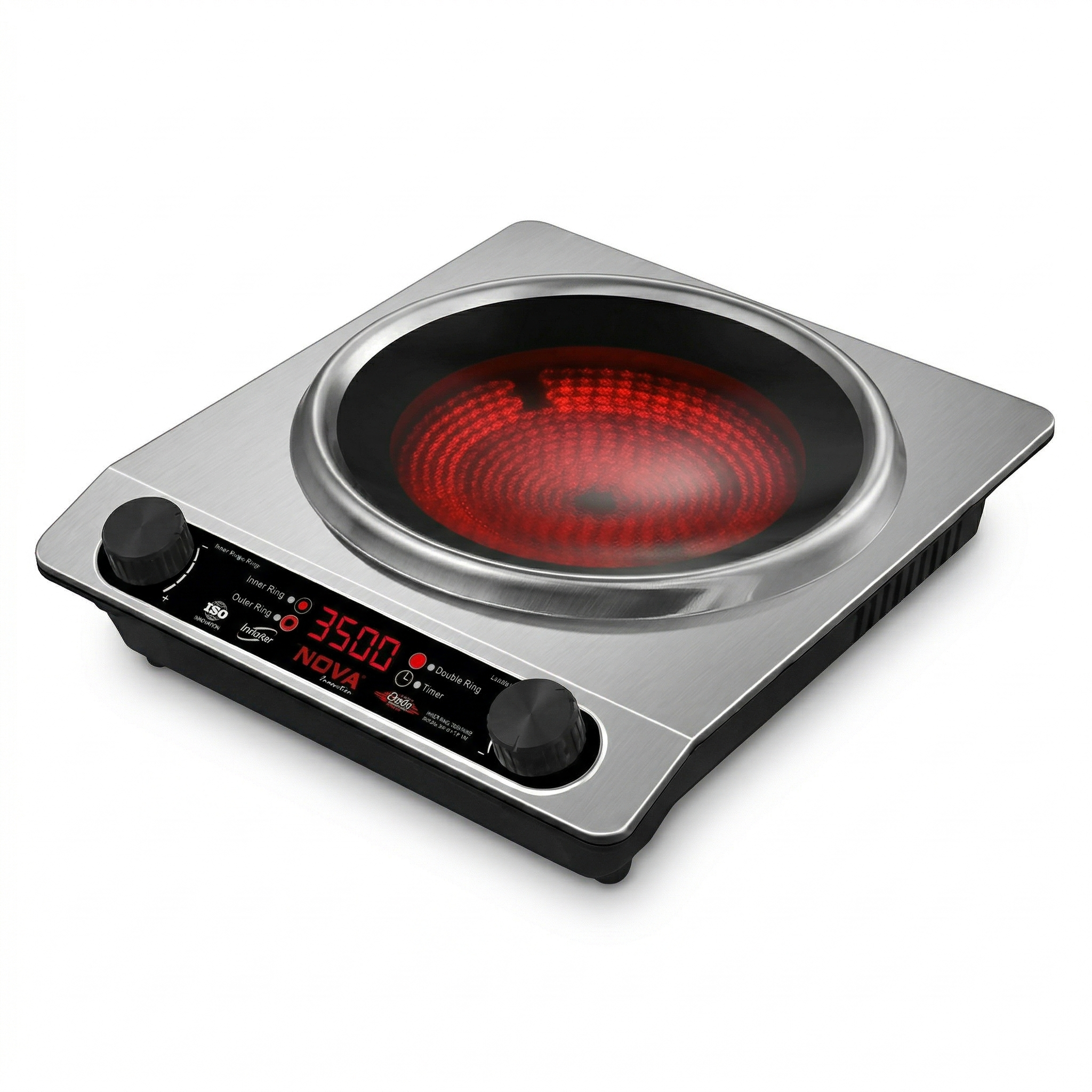 NOVA Infrared Cooker NV-1237-L | 2200W Double Heater  | Inverter Friendly | Touch & Knob Control