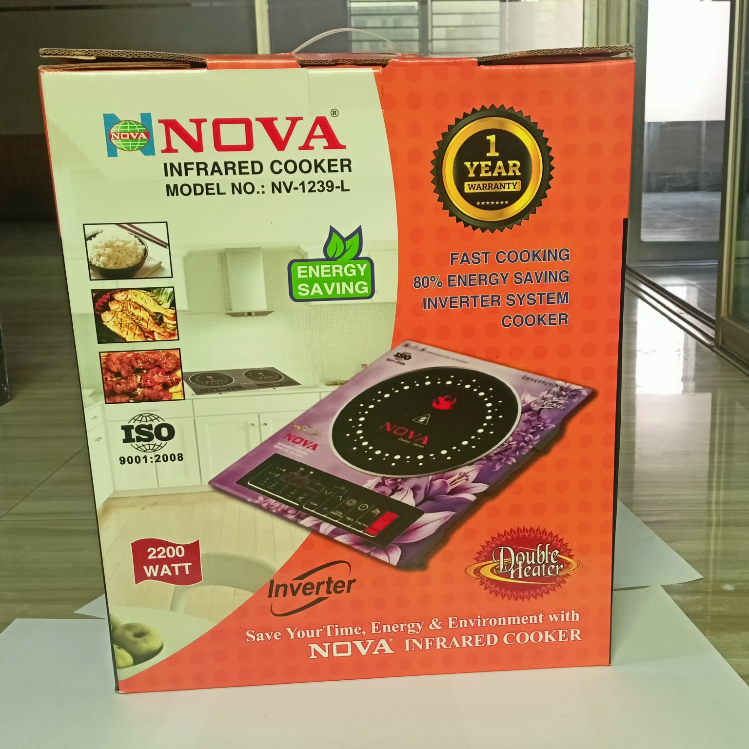 NOVA Infrared Cooker NV-1239-L | 2200W Double Heater  | Inverter Friendly | Touch & Knob Control